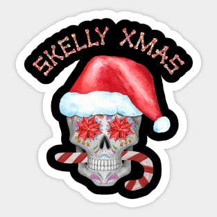 skelly xmas skull christmas Sticker